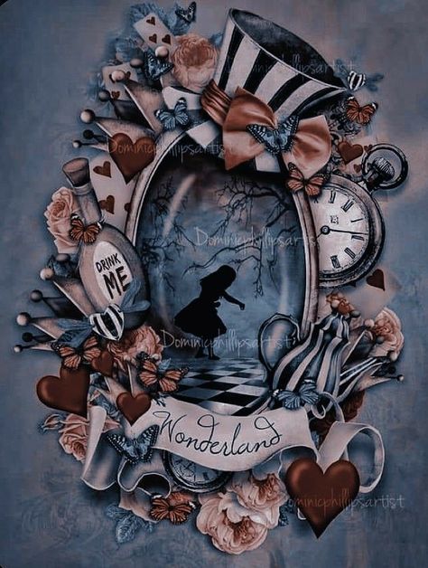 Imagination World Drawing, Alice And Wonderland Tattoos Sleeve, Dark Alice In Wonderland Tattoo Ideas, Tim Burton Alice In Wonderland, Alice In Wonderland Drawing, Gothic Alice In Wonderland, Alice In Wonderland Painting, Alice In Wonderland Fanart, Alice In Wonderland Paintings