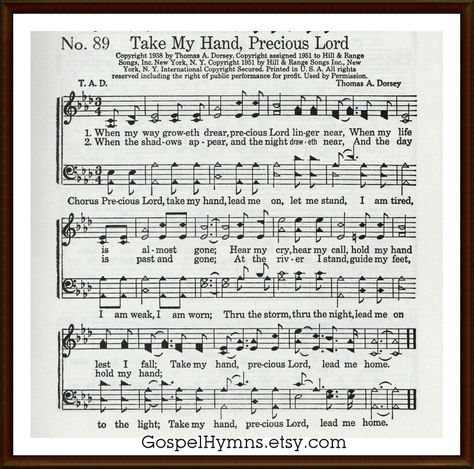 Precious Lord Take My Hand, Hymn Lyrics, Gospel Song Lyrics, Christian Hymns, Hymns Of Praise, Hymn Sheet Music, Hymn Music, Church Songs, Hymns Lyrics