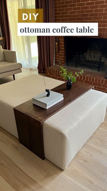 Diy Ottoman Coffee Table, Diy Ottoman, Handmade Ottomans, Scrap Material, Ottoman Coffee Table, Woodworking Tips, Upholstered Furniture, Diy Furniture, Ottoman