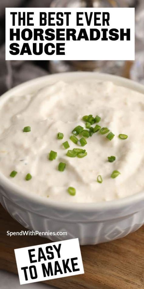 Horseradish Sauce For Steak, Homemade Horseradish Sauce, How To Make Horseradish, Prime Rib Sauce, Keto Condiments, Prime Rib Steak, Homemade Horseradish, Recipes Dips, Horseradish Recipes