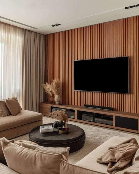 Top Interior Design Trends 2024: Innovations and Styles Transforming Spaces - Melanie Jade Design Timber Wall Panels, Soundproof Panels, Wood Slat Wall, Timber Walls, Wall Panelling, Acoustic Wall Panels, Acoustic Wall, Modern Cottage, Wood Panel Walls