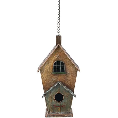 Arlmont & Co. 14.5 in x 8 in x 6.22 in Birdhouse | Wayfair Large Bird Houses, Bird House Feeder, Unique Bird Houses, Cottage Signs, Bird Baths, Country Cottage Style, Metal Structure, Birdhouse, Country Cottage