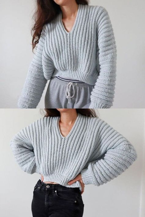 Slouchy Sweater Pattern, Crochet Sweater Pattern Free, Basic Crochet, Slouchy Sweater, Sweater Crochet, Crochet Fall, Crochet Clothes Patterns, Basic Crochet Stitches, Crochet Woman