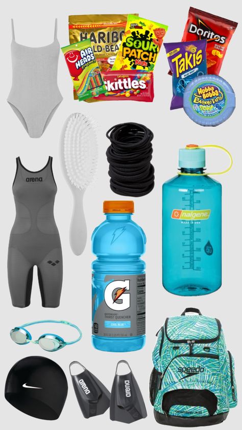 a swimmer at a swim meet 🏊‍♀️ #swim #swimmer #competitive #food #water Swimming Bag Essentials, Swim Meet Essentials, Swimmer Outfits, Swim Meet Aesthetic, Competitive Swimming Aesthetic, Swim Team Aesthetic, Competitive Swimming Pictures, Pull Buoys, Swim Aesthetic