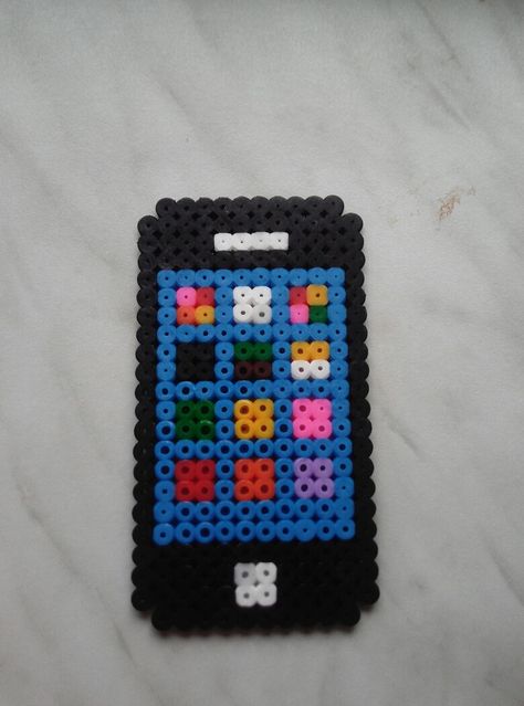 Perler Bead Phone, Melt Beads, Melt Beads Patterns, Hamma Beads Ideas, Pearl Beads Pattern, Perler Ideas, Easy Perler Beads Ideas, Beads Patterns, Fuse Bead Patterns