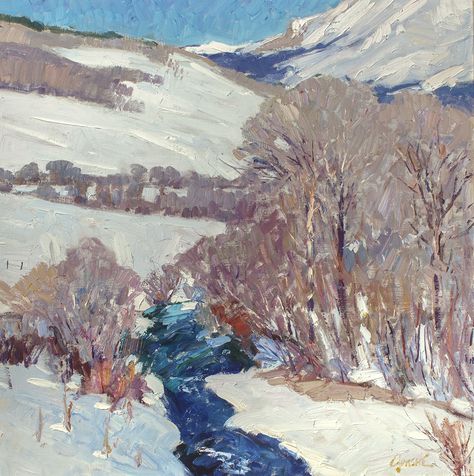 Walt Gonske Ashcan School, American Impressionism, Landscape Winter, Colorado Landscape, Mountain Landscape Painting, Southwestern Art, Famous Paintings, American Painting, Impressionism Painting