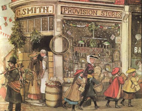 §§§ . An Edwardian Christmas ~ John S. Goodall 1978 Edwardian Christmas, Anton Pieck, Christmas Entertaining, London Christmas, What Is Christmas, Kids Books, Christmas Past, Christmas Scene, Edwardian Era