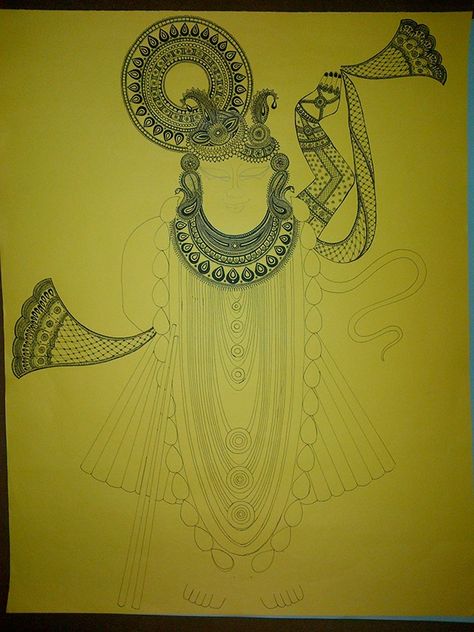 Shrinathji Drawing Sketch, Mukharvind Shreenathji Painting, Shreenathji Sketch, Shreenathji Painting On Canvas, Shreenathji Drawing, Shreenathji Painting Sketch, Tanjore Sketches, Meenakari Painting, Shreenath Ji