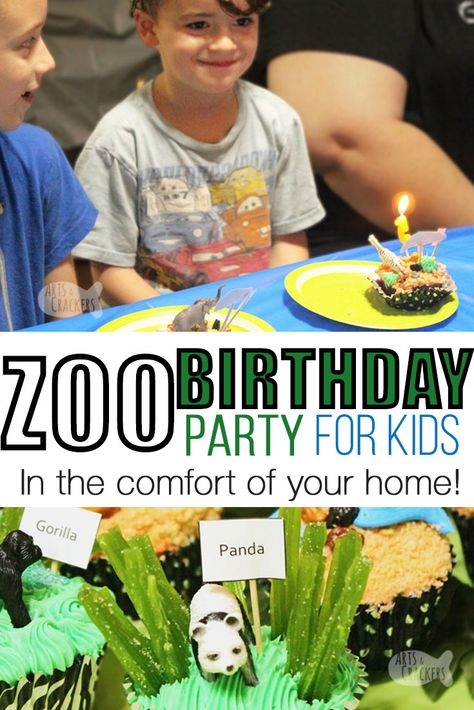 How to Throw a Zoo Party At Home. You'll love our Zoo Birthday Party Idea for Kids! via @ArtsCrackers Animal Themed Birthday Party Activities, Zoo Keeper Birthday Party, Zoo Birthday Party Activities, Zoo Party Games, Animal Party Games For Kids, Party Animal Birthday Activities, Two The Zoo Birthday Party, Zoo Themed Birthday Party Decorations, Zoo Cake Ideas