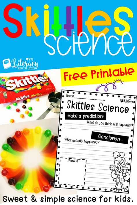 Homeschool Science Projects 2nd Grade, Skittle Experiment, Skittles Science, Candy Experiments, Science Experiments Kids Elementary, Montessori Science, Second Grade Science, Mad Scientists, Science Week