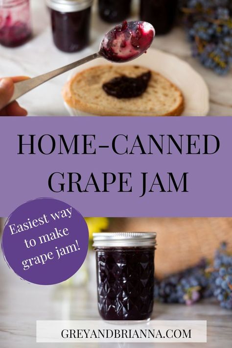 Grape Jam Recipe Homemade, Grape Jelly Recipe No Pectin, Grape Jam Recipe No Pectin, Grape Jam Recipe, Grape Juice Recipe, Homemade Grape Jelly, Pectin Recipes, Concord Grapes, Grape Jam