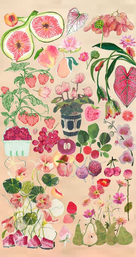 pink and green #fruits #floral #flowers #moodboard #collage #aesthetic #maximalist #pink #green Parisian Wallpaper Aesthetic, Flowers Moodboard, Vision Collage, Pink And Green Wallpaper, Maximalist Wallpaper, Moodboard Collage, Brand Photography Inspiration, Iphone Wallpaper Hipster, Iphone Wallpaper Sky