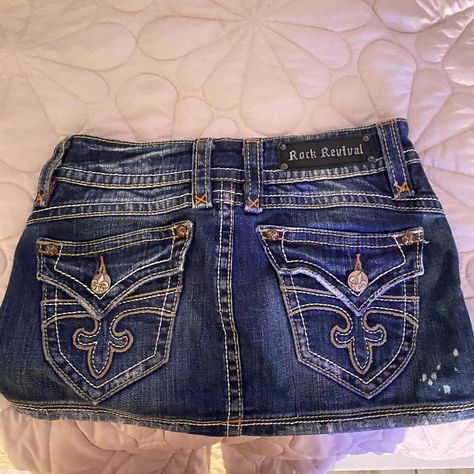 Rock Revival Belinda mini skirt 
Cutest Skirt ever... - Depop Skirt Y2k, Cute Skirts, Rock Revival, True Religion, Miss Me, Wear It, Dream Closet, Mini Skirt, Mini Skirts