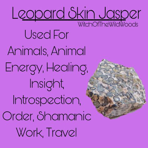 WitchOfTheWildWoods Leopard Jasper, Pagan Spirituality, Leopard Skin Jasper, Leopard Skin, Crystals Stones, Season Of The Witch, Crystal Magic, Rocks And Gems, Art Crafts