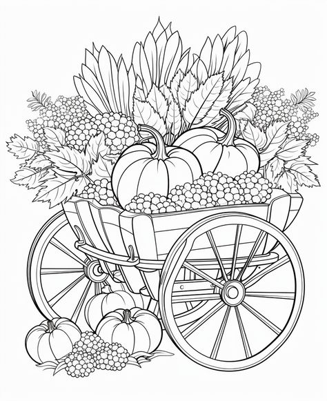 free coloring page of floral carriage coloring sheets – BUJO ART Bujo Art, Halloween Coloring Sheets, Garden Coloring Pages, Free Printable Coloring Sheets, Thanksgiving Coloring Pages, Pastel Sec, Detailed Coloring Pages, Fall Coloring Pages, Easy Coloring Pages