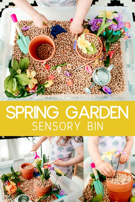 Spring Garden Sensory Bin » Spring Crafts & Activities Garden Sensory Bin, Garden Sensory, Kids Sensory Activities, Toddler Sensory Bins, Sensory Activities Toddlers, Toddler Sensory, Spring Preschool, Sensory Boxes, Daycare Activities