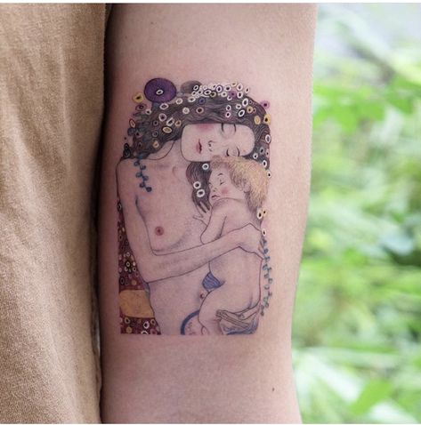 Gustav Klimt Tattoo, Klimt Tattoo, Child Tattoo, Motherhood Tattoos, Sweet Tattoos, Mother Tattoos, Jesus Love, Baby Tattoos, Tattoos For Kids