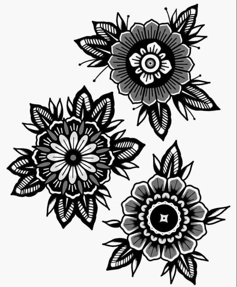 Negative Space Floral Tattoo, American Trad Flower, Flash Tattoo Blackwork, American Traditional Flowers, Elbow Tattoo Design, Traditional Flowers, Elbow Tattoos, Old School Tattoo Designs, Traditional Tattoo Design