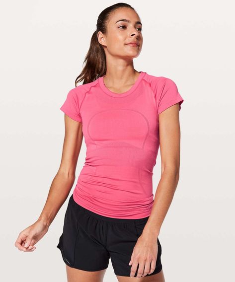 Lululemon Swiftly Tech Short Sleeve Crew - Glossy / Glossy - lulu fanatics Lululemon Swiftly Tech Short Sleeve, Swiftly Tech Short Sleeve, Sweat Workout, Lululemon Swiftly Tech, Lululemon Swiftly, Long Sleeve And Shorts, Swiftly Tech, Short Sleeve Shirt Women, Short Sleeve Shirts