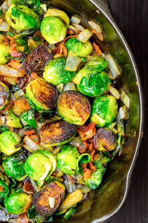 Saltgrass Steakhouse Brussel Sprout Recipes Cast Iron Brussel Sprouts Bacon, Skillet Brussel Sprout Recipes, Roasted Brussels Sprouts With Bacon, Keto Side Dish, Sprouts Recipes, Carb Sides, Brussels Sprouts With Bacon, Seared Fish, Homemade Flatbread