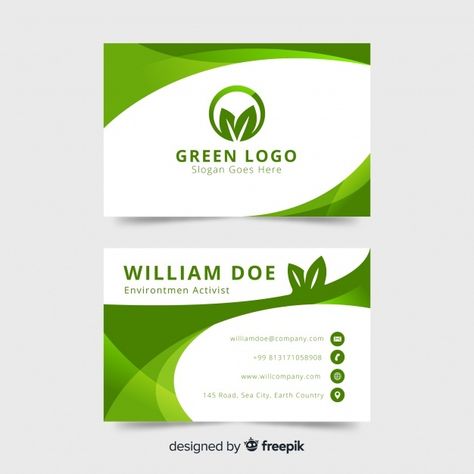 Creative business card template with nat... | Premium Vector #Freepik #vector #logo #business-card #business #abstract Green Business Card Design, Sewing Business Logo, Free Business Logo, Medical Business Card, Restaurant Business Cards, Business Card Logo Design, Foil Business Cards, Graphic Design Business Card, Vertical Business Cards