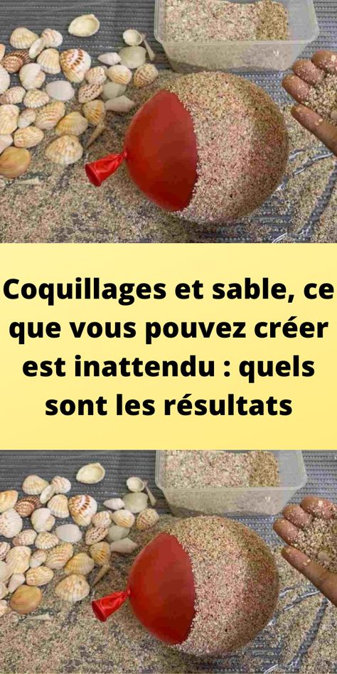 Coquillages et sable, ce que vous pouvez créer est inattendu : quels sont les résultats Diy Marine Decor, Deco Marine, Marine Decor, Art Coquillage, Vase, Collage, Quick Saves