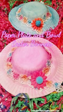 Paper plate & bowl easter bonnets (maybe for Easter hat parade at work????) Easter Hat Parade, Easter Bonnets, April Activities, Kids Tea Party, Easter Hats, Easter Bonnet, Paper Bowls, Tea Party Hats, Fancy Nancy