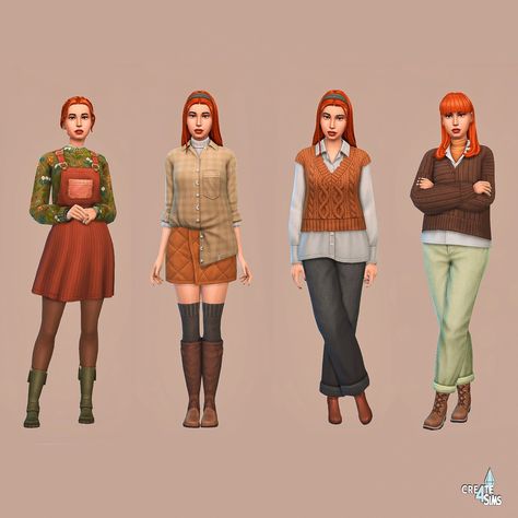 Sims 4 No Cc Outfits Ideas, Sims 4 No Cc Lookbooks Clothing, The Sims 4 Outfit Ideas No Cc, Sims Outfits No Cc, Sims 4 Outfit Ideas No Cc, Sims 4 Lookbooks No Cc, The Sims 4 Outfits, Sims 4 Autumn Cc, Sims 4 Outfits No Cc