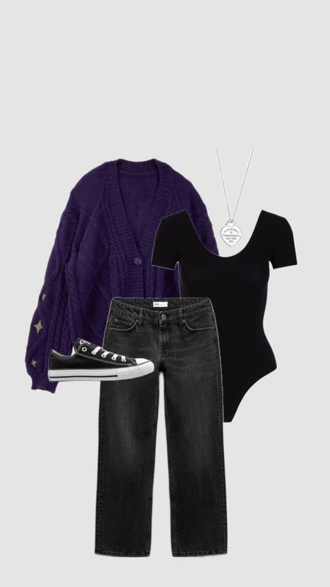 Dark Purple Outfit Ideas, Dark Purple Outfit, Dark Purple Shoes, Purple Shoes Outfit, Purple Sweater Outfit, Purple Outfit Ideas, Shoes Outfit Ideas, Purple Outfit, Purple Outfits