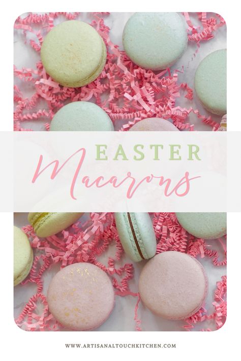 For Easter, I love these soft natural pastel colors and classic macaron flavor pairings! A little gold food coloring adds a festive touch! Macaron Flavors Ideas, Flavored Macarons, Easter Macarons, Gold Food Coloring, Pastel Macarons, Gold Food, Chocolate Lemon, Macaron Filling, Chocolate Ganache Recipe