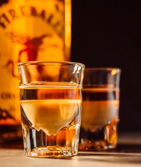 Taste the fiery kick of Fireball in Fire Alarm. Find out how to make this red hot mixed drink here. Hot Mixed Drinks, Fireball And Cream Soda, Fireball Mixed Drinks, Fireball Whiskey Recipes, Whisky Recipes, Fireball Shots, Fireball Recipes, Drinks To Make At Home, Mixed Drink Recipes