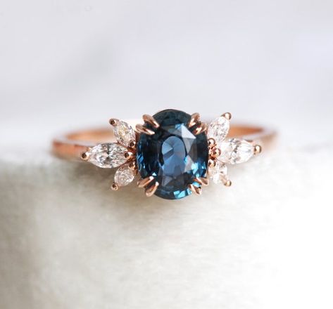 Engagement Ring With Side Diamonds, Blue Sapphire Diamond Ring, Blue Sapphire Engagement Ring, Buying An Engagement Ring, Alexandrite Ring, Oval Engagement, Sapphire Engagement Ring Blue, Blue Sapphire Diamond, Sapphire Color