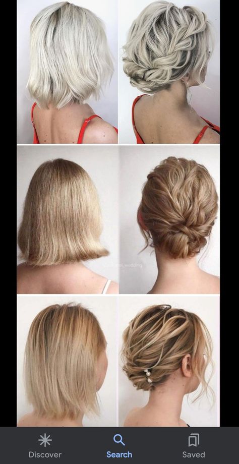 Gala Short Hairstyles, Upstyles For Short Hair Weddings, Bridemaids Hairstyles Shorter Hair, Low Updo Short Hair, Gala Hairstyle Short Hair, Wedding Updo For Short Hair, Short Up Do Hairstyles, Short Hair For Wedding Guest, Short Hairstyle Women Formal