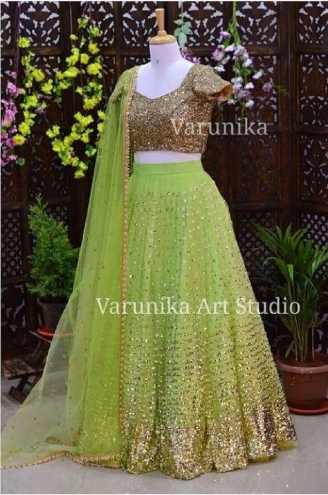 Frocks Women, Net Frocks, Fancy Lehenga, Langa Voni, Kids Party Wear Dresses, Kids Party Wear, Parrot Green, Frocks Design, Wedding Lehenga Designs