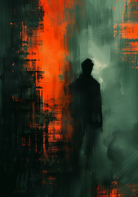 🎨💫Try Exclusive Midjourney Prompts - Follow Link in my Bio🌐🔗 Portraits Abstract, A Man Standing, Canvas Art Painting Abstract, Abstract Figure Art, Standing In The Rain, Monochromatic Art, Moody Art, Beautiful Abstract Art, Art Gallery Wallpaper