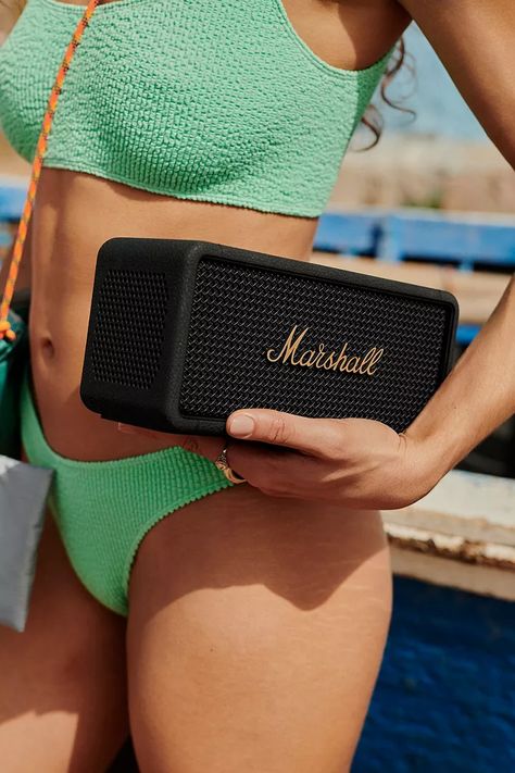 Marshall Middleton Portable Bluetooth Speaker | Urban Outfitters UK Speaker Marshall, Marshall Speaker, Black And Brass, Gift Finder, Electronics Gadgets, Bluetooth Speakers Portable, Latest Styles, Bluetooth Speaker, Urban Outfitters