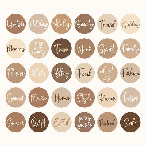 48 Brown Instagram Highlight Covers Instagram Story Highlight - Etsy Australia Ig Icons Highlights Aesthetic, Brown Instagram, Cover Icons, Instagram Covers, Instagram Story Highlight Covers, Highlight Covers Instagram, Health Icon, Icon Instagram, First Youtube Video Ideas