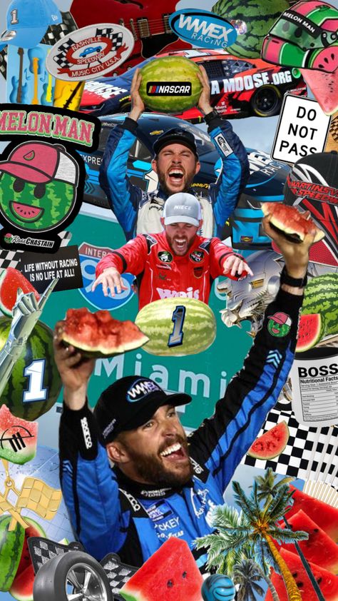 ross chastain the watermelon vanquisher #rosschastain #watermelon #nascar #motorsport #sports #racing #blue #lightblue #florida #palmtrees #fyp Ross Chastain, Nascar Racing, Nascar, Race Cars, Motorsport, Watermelon, Light Blue, Florida, Sports