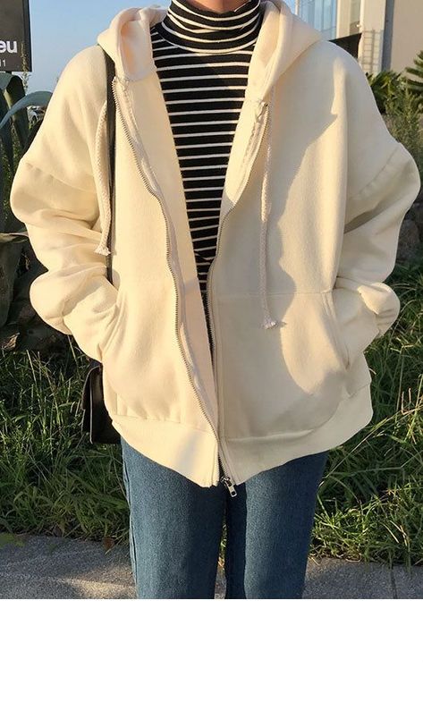 1714726c817af50457d810aae9d27a2edesc52965899ri Pastel Hoodie, Diy Vetement, Hoodie Coat, Winter Hoodies, Mode Inspo, Korean Outfits, Casual Fall, Casual Sweatshirt, Cute Casual Outfits