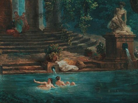 The Bathing Pool, Pool Detail, Hubert Robert, Swimming, Pool, Bath, On Twitter, Water, Twitter