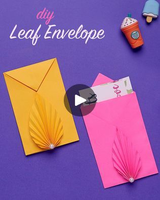 Money Envelopes Diy, Envelope For Money, Leaf Envelope, Envelope Craft, Envelope Money, Envelope Making, Envelope Gift, Money Envelope, Diy Envelope