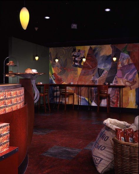 90s Coffee Shop Aesthetic, Global Village Coffeehouse, Nora Jones, Granola Mom, 90s Interior, Village Coffee, Aesthetic Bible, 90s Aesthetics, Mom Aesthetic