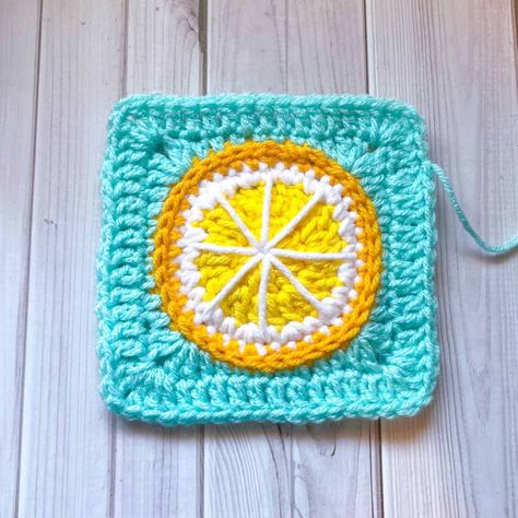 Lemon Granny Square Crochet Pattern - thecaffeinatedsnail.com Lemon Granny Square Crochet, Lemon Granny Square, Yarn Projects Crochet, Square Crochet Pattern, Yarn Project, Lemon Squares, Plushie Patterns, Crochet Lessons, Your Crochet