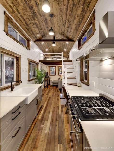 For $95000, you can make this luxurious tiny home your own. Please note that prices may vary over time Tiny Houses For Rent, Tiny House Interior Design, Best Tiny House, Tiny House Inspiration, Tiny House Kitchen, Apartment Renovation, Casa Container, Modern Tiny House, Tiny Spaces