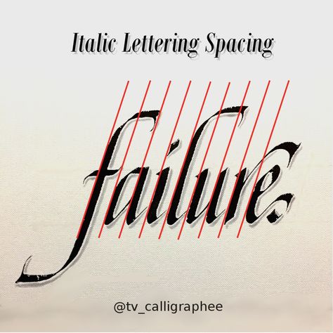 An example to help with Italic Script letter spacing. #Italics #italicscript #italiccalligraphy #calligraphy Italic Calligraphy, Pen Lettering, Letter Spacing, Brush Pen Lettering, Calligraphy Handwriting, Script Lettering, Calligraphy Letters, Calligraphy Art, Brush Pen