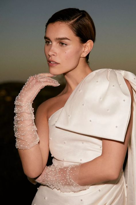 Blossom Veils Pearl Gloves | Anthropologie Pearl Gloves, Tulle Gloves, Silk Gloves, Valentino Gowns, Fashion Gloves, Opera Gloves, Wedding Gloves, Bridal Gloves, Ivory Bridal