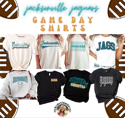 This one is for all of my jaguars fans!! Whether you’re going to a game or just rooting from home you need one of these cute tees to support your favorite team!! Most of these are under $30! #jacksonville #jaguars #duval #nfl #football #team #jags #dtwd #JAX Follow my shop @elizabethlambrose on the @shop.LTK app to shop this post and get my exclusive app-only content! #liketkit #LTKFind #LTKSeasonal #LTKstyletip @shop.ltk https://liketk.it/4gS0Y Jags Game Day Outfit, Jacksonville Jaguars Game Day Outfit, Cute Tees, Football Game Outfit, Game Day Outfit, Game Day Shirts, Gameday Outfit, Jacksonville Jaguars, Gaming Clothes