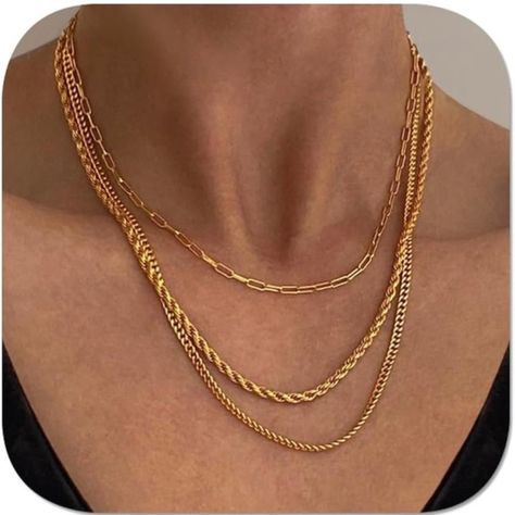 Material: 14k Gold Plated Hypoallergenic Lead & Nickle Free Tarnish Free Length: 14” & 17.7” With 2” Extender 3pc Necklace Set Formal Necklace, Chain Layering, Layered Pearl Necklace, Necklace Stack, Stone Statement Necklace, Layered Chain Necklace, Blue Beaded Necklace, Layered Chain, Rope Chain Necklace