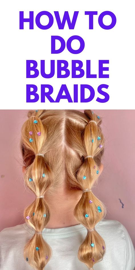 HOW TO DO BUBBLE BRAIDS - HERE IS HOW TO DO BUBBLE BRAIDS. BUBBLE BRAID HAIR TUTORIAL. Hairstyles For Hoco, Concert Hairstyle, Bubble Braid, Concert Hairstyles, Braided Hair Tutorial, Bubble Ponytail, Disney Hair, Hairstyle Idea, Birthday Hairstyles