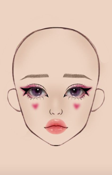 ♡ Melanie Martinez Makeup, Melanie Martinez Concert, Melanie Martinez Drawings, Makeup Face Charts, Face Chart, Lips Drawing, Make Up Inspo, Edgy Makeup, Melanie Martinez